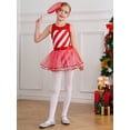 thumbnail image 4 of TiaoBug Kids Girls Candy Cane Striped Ballet Dance Leotard Figure Ice Skating Christmas Dress Red 16, 4 of 7