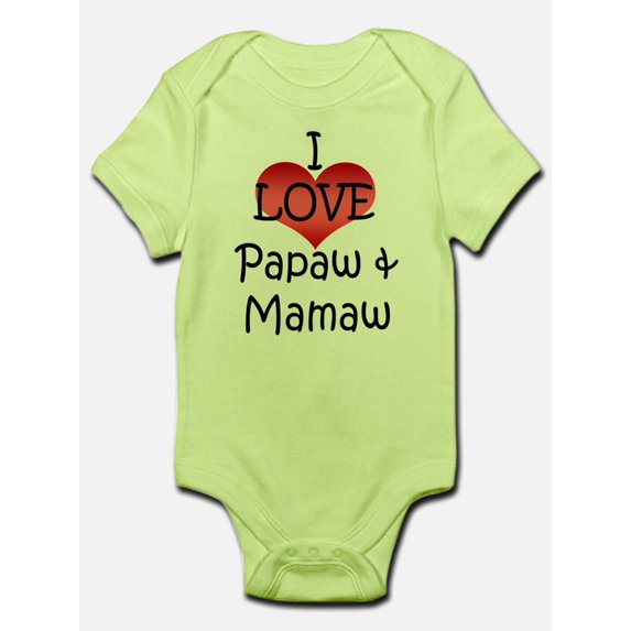 CafePress - I Love Papaw & Mamaw Infant Creeper - Baby Light Bodysuit