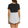 thumbnail image 3 of Danhjin Women's Maternity Nursing Tops - Nursing Tshirt Color Block Maternity Short Sleeve Top for Breastfeeding Pregnancy Shirt Breastfeeding Clothes, 3 of 5