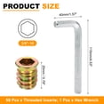 thumbnail image 2 of 50 Pcs Threaded Insert for Wood, 3/8 - 16 Threaded Studs 20mm Length, Gold, 2 of 6