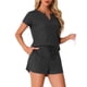 thumbnail image 4 of Conjunto de lounge de punto waffle para mujer INSPIRE CHIC de 2 piezas, traje de chándal con bolsillos, talla XL, negro, 4 of 5
