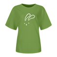 thumbnail image 2 of Women T-Shirt Casual Loose Solid Color Shirt with Crew Neck and Sleeved Drop, 2 of 2