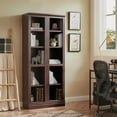 thumbnail image 5 of VAUXHILL & CO. Halston Narrow Bookcase, Adjustable Storage Shelving Unit, Dark Cherry, 5 of 11
