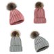 thumbnail image 4 of Women Men Winter Ribbed Knitted Hat Solid Color Plain Woolen Cuffed Beanie Cap F, 4 of 5