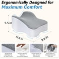 thumbnail image 2 of Behome Knee Pillow, 14” Comfortable Memory Foam Leg Pillow for Side Sleeping, Hip Pillow Between Legs, Gray, 2 of 6
