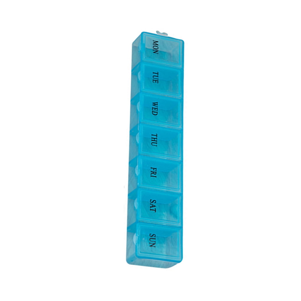 Weekly Pill Organizer 7 Day Pill Box Case Letters Design Large