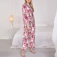 thumbnail image 3 of Pofeuu Rose Rabbit Print Womens Pajamas Set Long Sleeve Sleepwear Button Down Nightwear Soft Pj Lounge Sets Button Down Pajamas Women-X-Large, 3 of 7