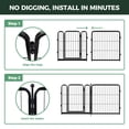 thumbnail image 5 of FXW Garden Fence Outdoor for the Yard – 24in(H) x 11.4ft(L) Heavy Duty Metal Animal Barrier for Dog, No Dig Decorative Dog Fence, 6 Panels, Black, 5 of 6