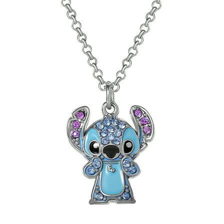 Disney Girls/Tween Stitch Pave Crystal Pendant, 16" Chain   3" Extender