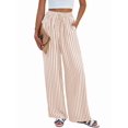 thumbnail image 2 of Women's Elastic Waist Wide Leg Light Weight Woman Palazzo Pants for Casual Lounge Khaki S, 2 of 9
