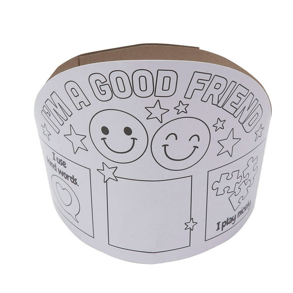 Fun Express Color Your Own Social Emotional Learning Friendship Crowns – 12 Pieces