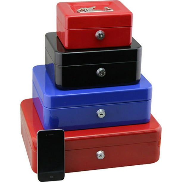 Caja registradora portátil de metal con cerradura Caja registradora Caja de ahorros Caja de hierro de almacenamiento Caja de dinero con contraseña Caja de dinero mediana