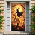 thumbnail image 6 of Witch Flying Banner Halloween Theme Haunted House Background for Party Decoration Night Celebration Spooky Event, 6 of 9