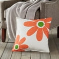 thumbnail image 2 of Greendale Home Fashions 20" x 20" Orange Daisy Cotton Canvas Decorative Pillow, 2 of 4