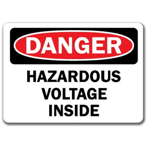 Danger Sign - Hazardous Voltage Inside - 10" x 14" OSHA Safety Sign