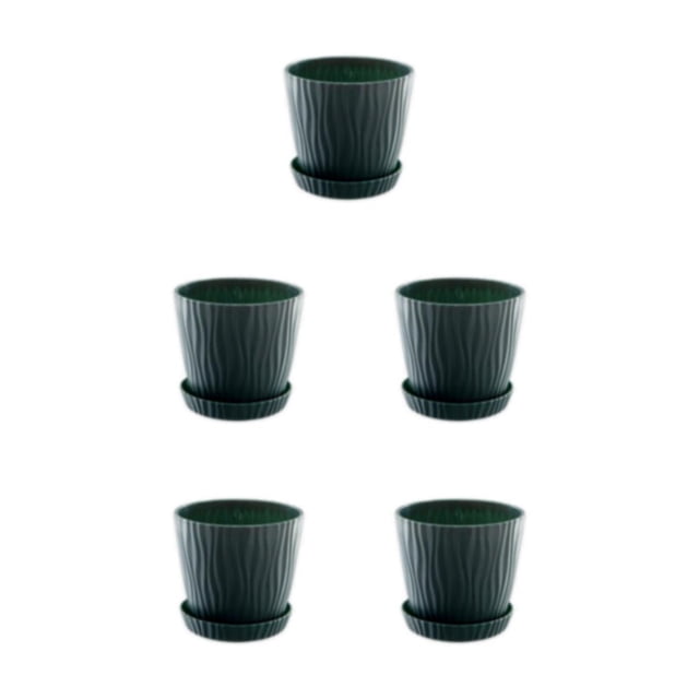 kurtrusly Modern Decorative Flower Pots Easy To Maintain Various Colors And Sizes green S pot+S tray 5Set