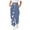 Blue, variant on KAUOD Teen Girls Halloween Sweatpants Kids Pumpkin Ghost Straight High Waist Joggers Pants Fleece Warm Baggy Sport Pants