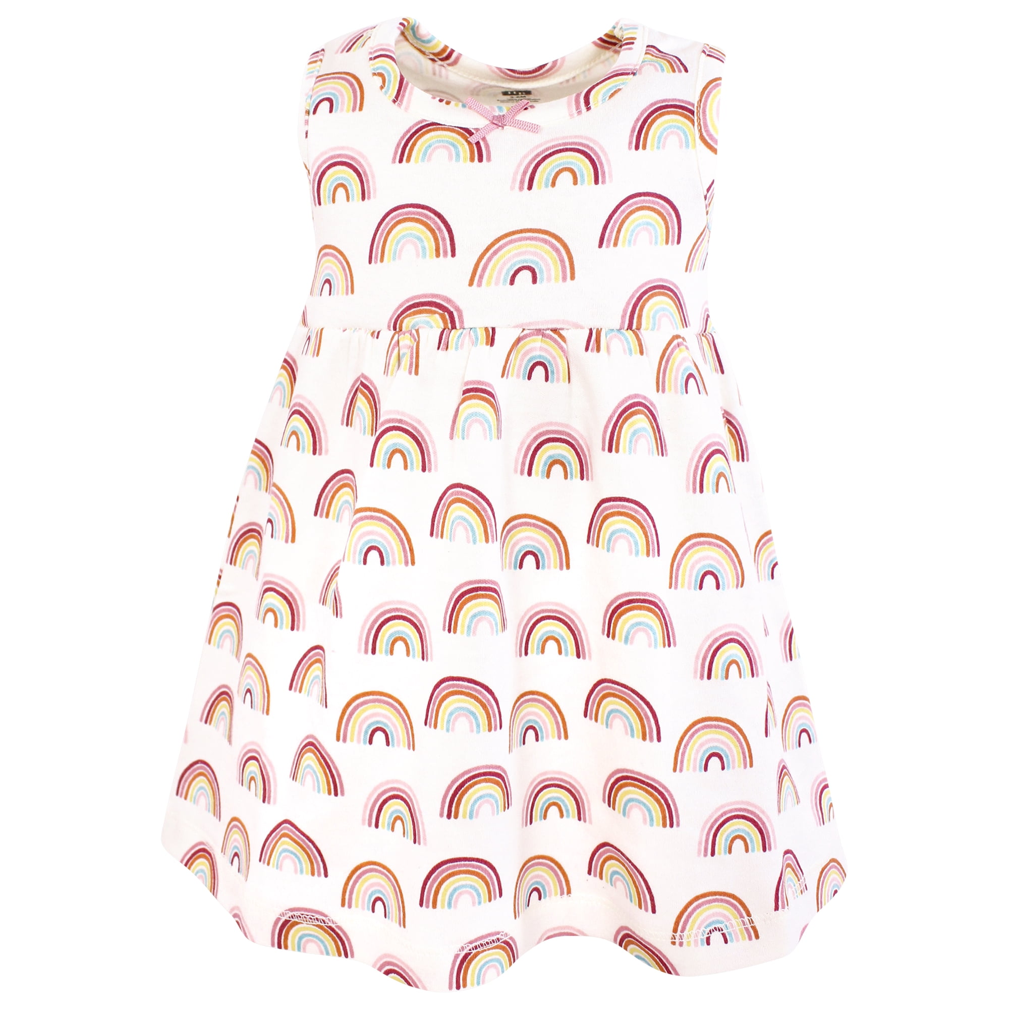 Hudson Baby Infant and Toddler Girls Cotton Dress and Cardigan Set, Sunshine And Rainbows, 18-24 Months