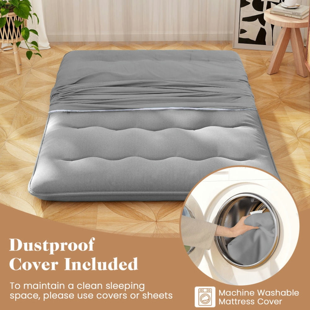 GVN Floor Mattress, Mattress,Futon Mattress with Washable Cover and Carry Bag-Full Size