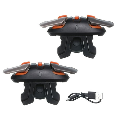 Gaming Trigger Mobile Game Controller 1 Pair Six-Finger Linkage Fire Key Burst Shooter Black Gaming Trigger Mobile Game Controller 1 Pair Six-Finger Linkage Fire Key Burst Shooter Black