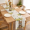 thumbnail image 3 of Lemons Cats Table Runner - 36 Inch Long, Kitchen Dining Table Runner Dresser Scarves, Summer Rustic Botanical Fruits Burlap Farmhouse Decor for Coffee Tables Wedding Party Banquet, 3 of 8
