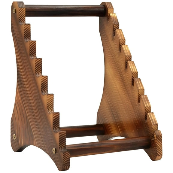 Knife Display Stand, Wooden Knife Showcase Rack, Sturdy and Compact, Holds Up to 8 Knives, Perfect for Kitchen Organization and Display