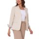 thumbnail image 4 of BLAZERS DE LINO PARA MUJER CHIC INSPIRADORES, COLOR SÓLIDO, CON UN BOTÓN, MANGAS LARGAS, IDEALES PARA TRABAJAR, TALLA M, COLOR ALBARICOQUE, 4 of 6