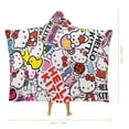 thumbnail image 2 of Hello Kitty Blanket Hoodie, Wearable Blanket, Cloak Hooded Throw Blanket, Soft Warm Fluffy Blankets for Bed Couch Sofa, 2 of 8