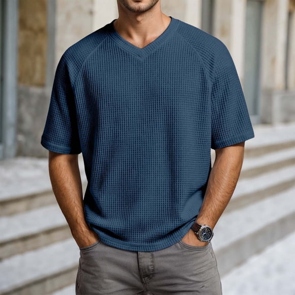 Border Fashion Knit Raglan Short Sleeve Tee for Everyday Casual Wear Men’s T Shirt Style and Comfort
