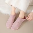 thumbnail image 5 of Women's 3-Pack Fuzzy Grip Socks Low Cut Non-Slip Soft Lounge Slipper Socks - Multicolored-2, 5 of 5