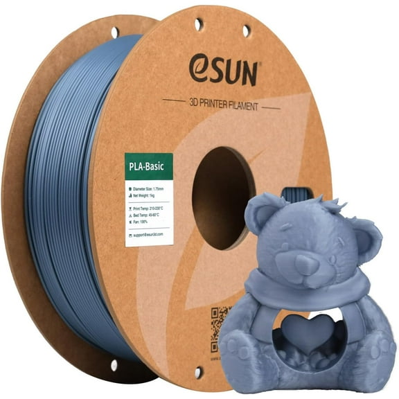 PLA Basic Filament 1.75mm, 1KG Spool (2.2 LBS) High Speed Printing 3D Printer PLA Filament,Designed for Fast Printing, Grey