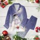 thumbnail image 2 of Gibobby camisones de mujer Conjunto de pantalones festivos de manga larga con copa de y árbol de Papá Noel con estampado completo de solapa navideña para mujer (Morado, S), 2 of 3