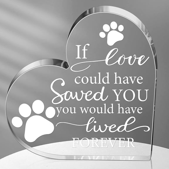 Pet Memorial Gift Pet Keepsake Gift Sympathy Gift for Loss Remembrance Gifts Cat Memorial Gifts Bereavement Crystal Acrylic Heart Decor Crystal Acrylic Heart Condolence Gifts