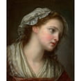 thumbnail image 2 of Jean-Baptiste Greuze 15x17 Gold Ornate Wood Frame and Double Matted Museum Art Print Titled - Girl with Bonnet (About 1790), 2 of 4