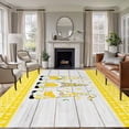 thumbnail image 2 of Gonome Yellow Large Area Rugs 5x8 ft Lemon Plaid Wooden Washable Rug Non Slip Indoor Carpet Absorbent Floor Mat for Living Room Bedroom Dining Room, 2 of 9