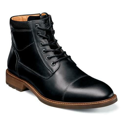 mens cap toe boots black