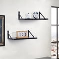 thumbnail image 2 of Black Floating Shelves, 12 Inch Deep Wall Mounted Shelves Set of 2, Modern Floating Wood Shelves for Wall Decor Large Storage Shelves for Bathroom Bedroom Kitchen Living Room, 2 of 7
