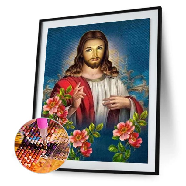 Cuadros Decorativos Kit de pintura de diamante 5D DIY Jesús Full Square Drill mosaico pared (ZQF8124) Tmvgtek embutido en tela