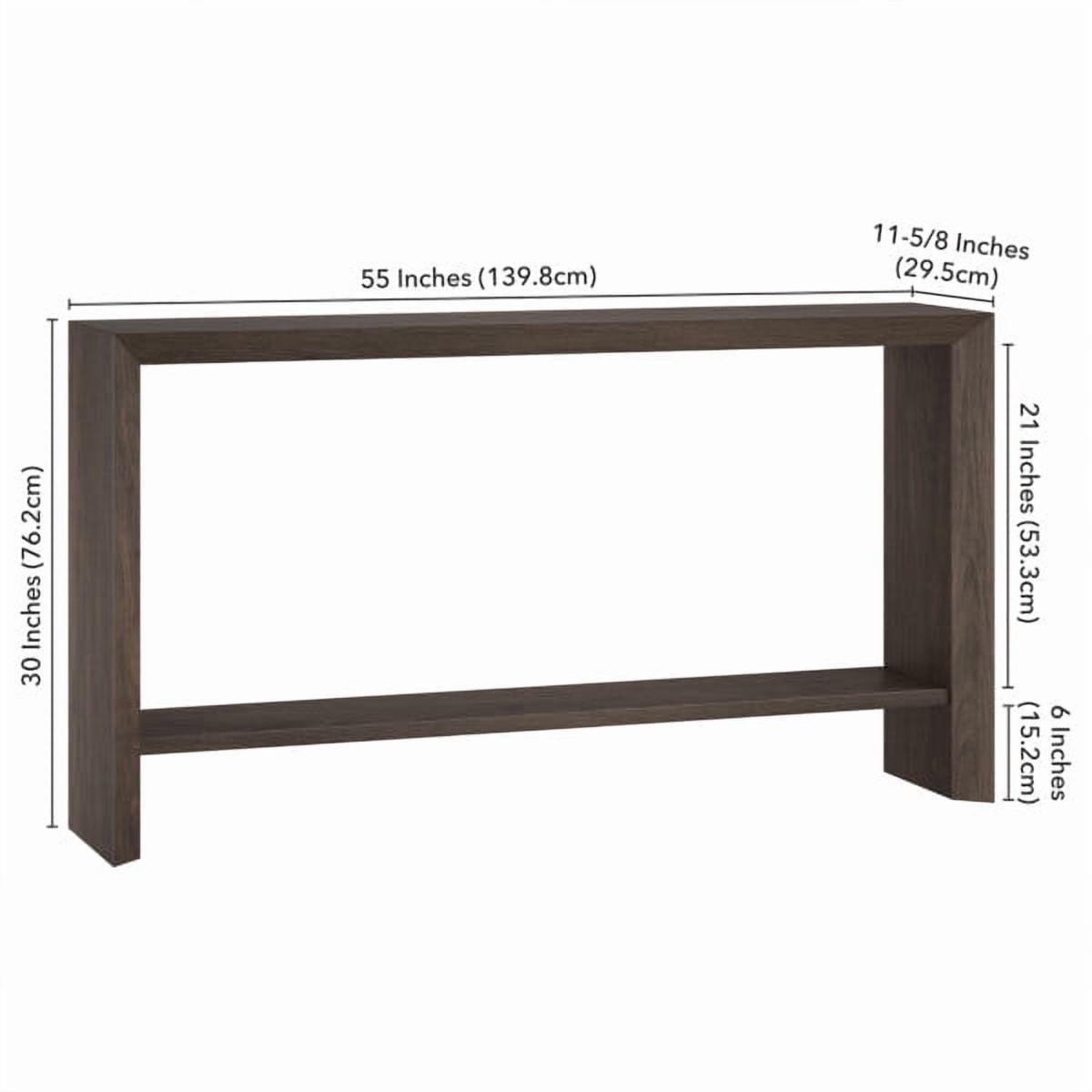 Evelyn&Zoe Modern Farmhouse 55" Wide Alder Brown Console Table