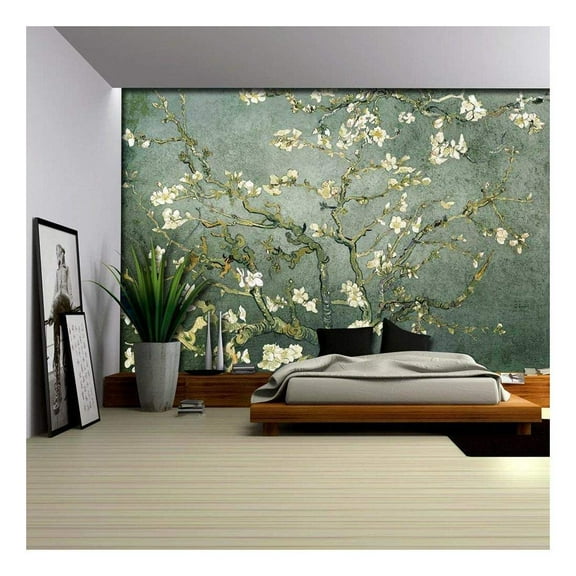 wall26 - Teal Almond Blossom by Vincent Van Gogh - Wall Mural, Removable Sticker, Home Decor - 100x144 inches