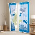 thumbnail image 3 of Manfei Kawaii Blue Whale Curtains Pack of 2 (42x84 Each) for Teen, Cartoon Ocean Waves Curtains Blackout, Cute Sealife Animal Bedroom Curtains, Black Out Curtains Home Decor, 3 of 6