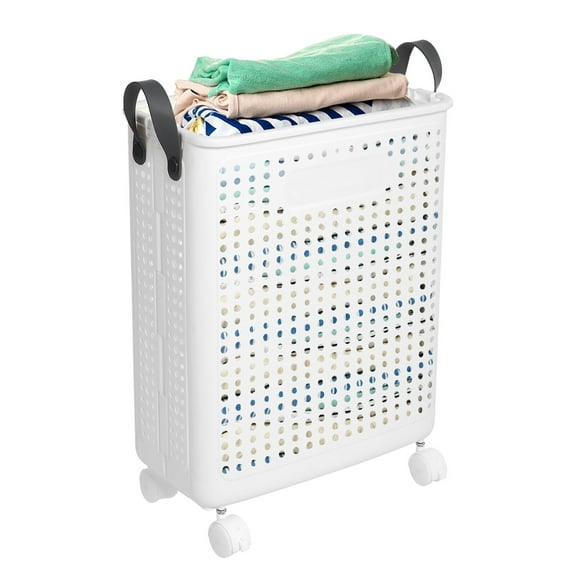 37.7*22*50cm/14.8*8.7*19.7in Household Laundry Hamper Dirty Clothes Basket Large Size Rolling Cart