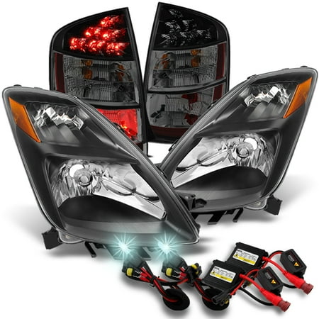 Fits 2004 2005 Toyota Prius Halogen Black Headlights Smoke Tail Fits 2004 2005 Toyota Prius Halogen Black Headlights Smoke Tail Lights 8000k Hid