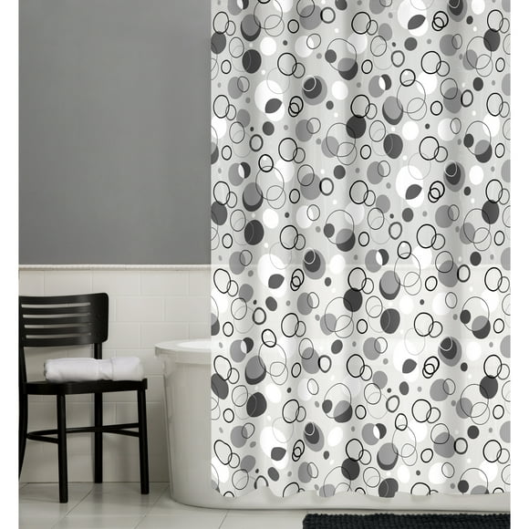 White Gray Shower Curtain
