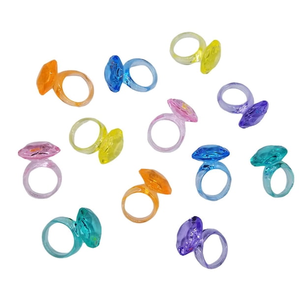 74pcs Toy Ring Funny Colorful Diy Acrylic Plastic Ring Decorative Ring For Kid