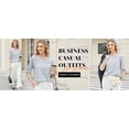 thumbnail image 6 of WIHOLL Womens V Neck Tunic Tops 3/4 Sleeve Blouses with Button Women Casual Shirts for Business Outfits, 6 of 10