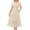 Beige, variant on Qiopertar Ladies Summer Maxi Dress 2025 Eyelet V-Neck Bubble Sleeve Ruffle Wedding Guest Dress with Pockets