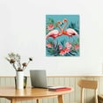 thumbnail image 2 of Shiartex Flamingo Bathroom Decor Wall Art Teal Wall Decor Flamingo Canvas Decorated Prints Painting Framed Artwork for Bathroom living room Bedroom 16x20 Inch, 2 of 3