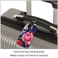 thumbnail image 3 of Square 2Pack PU Leather Flower Cruise Luggage Tag with Privacy Cover and Name ID Tag for Travel Handbags Backpacks Luggage Tags, 3 of 6