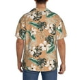 thumbnail image 7 of Goofa Tropical Leaves Flower Printed Men's Casual Short-sleeved Shirt,Lightweight Breathable Button-down,Summer Casual men's top,Versatile Fashion shirt-Medium, 7 of 7